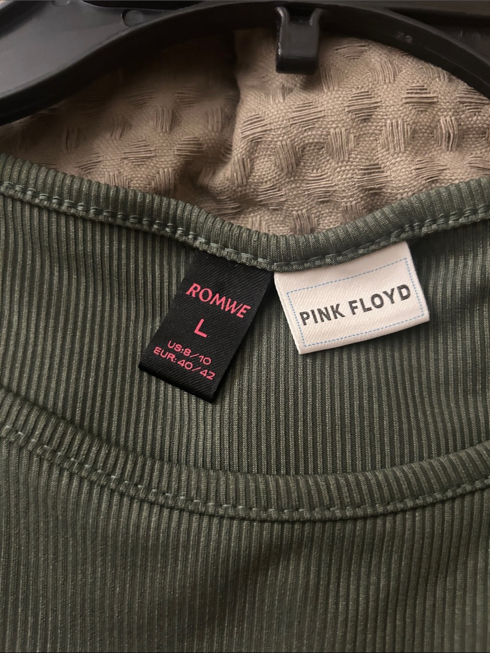 Pink Floyd Olive Ribbed cropped top - Picture 3 of 4